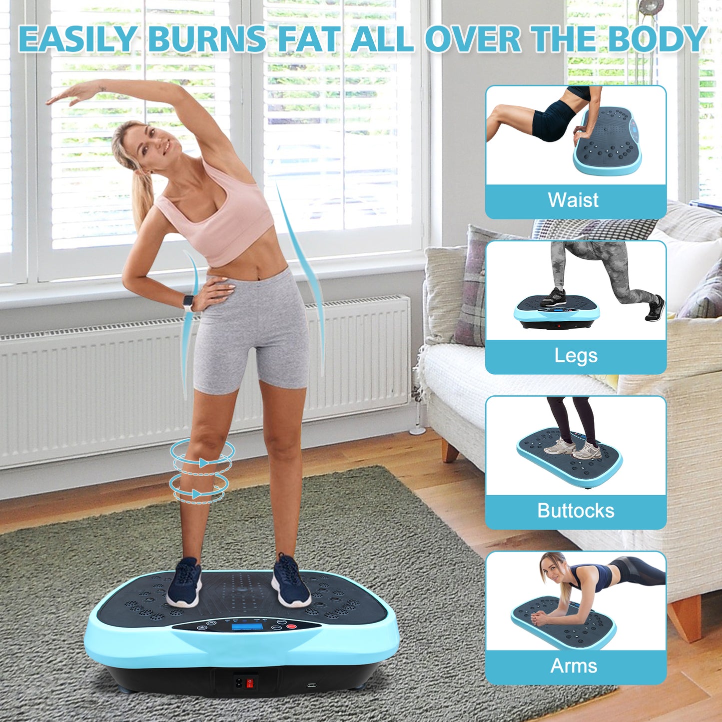 Vibration Plate Exercise Machine - Whole Body Workout Vibration Fitness Platform, Home Training Equipment For Weight Loss & Toning