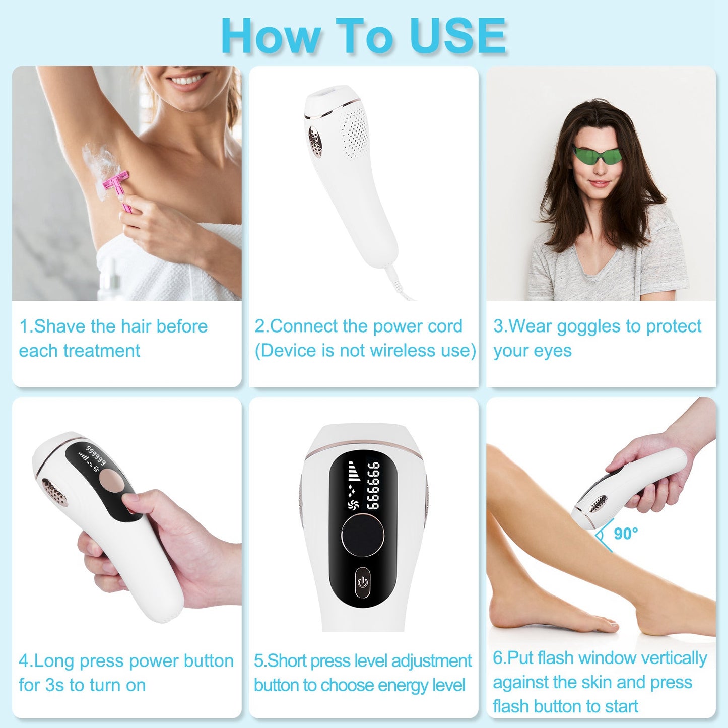 Laser Hair Removal For Woman Man Ice Cooling Permanent IPL