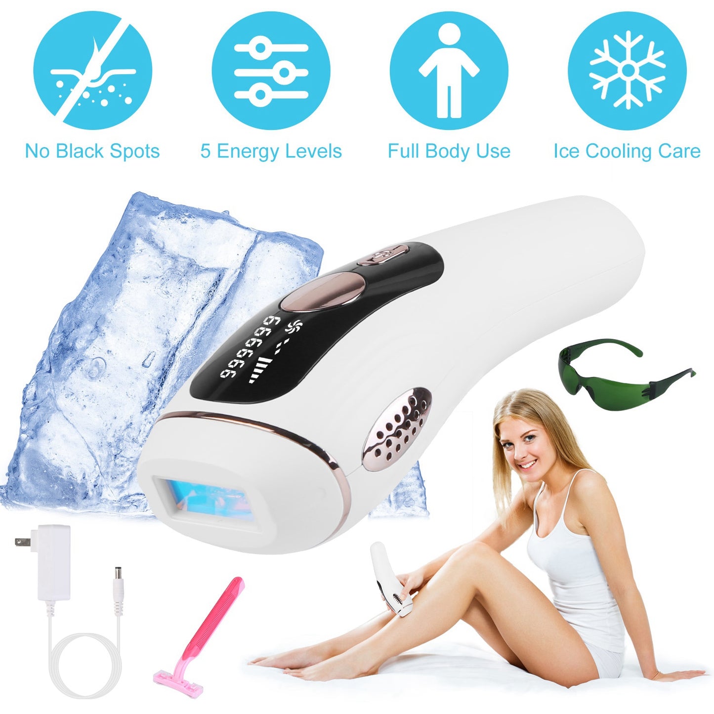Laser Hair Removal For Woman Man Ice Cooling Permanent IPL